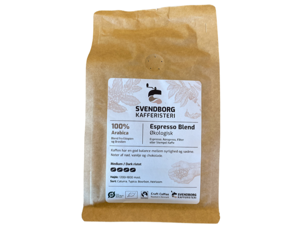 SVENDBORG KAFFERISTERI ESPRESSO BLEND HELE BØNNER 250GR. ØKO. 