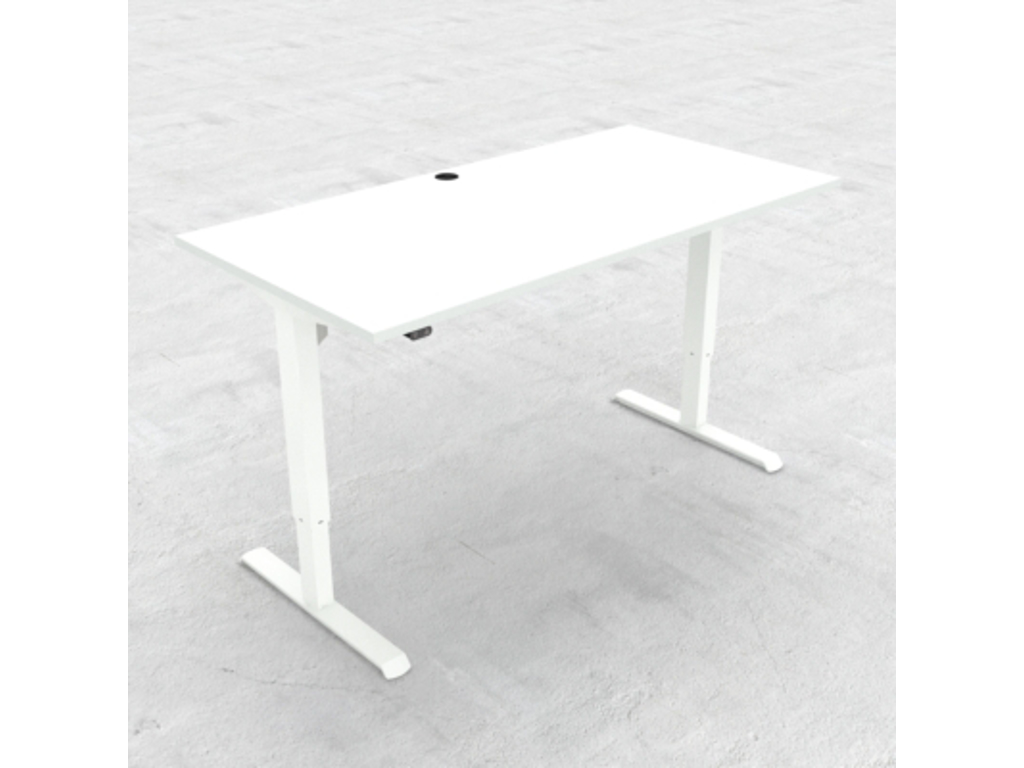 HÆVE/SÆNKEBORD HVID MED HVIDT STEL 160X80CM 501-33 7W152 160-80S3 WM