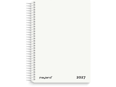 KALENDER MAYLAND 2027 27210010 DAGKALENDER HVID PP-PLAST 17,5X13,5CM