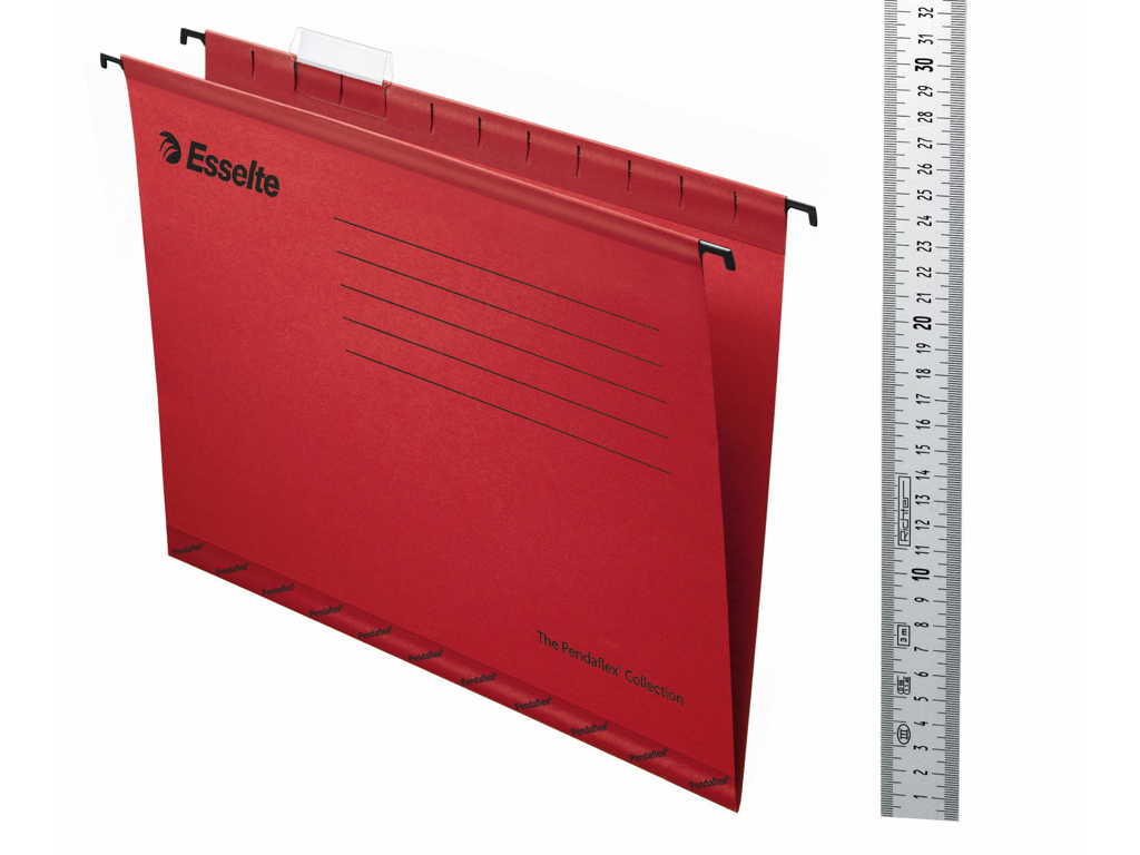 HÆNGEMAPPE ESSELTE STANDARD A4 RØD MED KLAR FANE PENDAFLEX 90316 