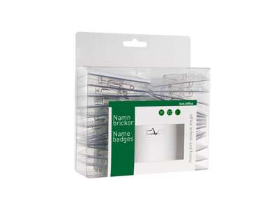 KONGRESMÆRKE 40X75 MM HVID M/NÅL  724200