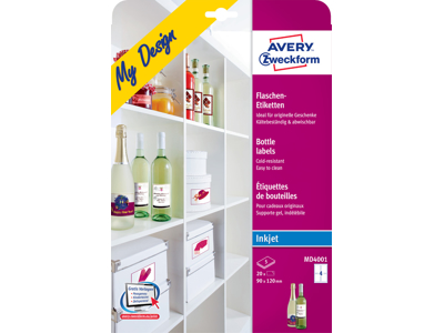 ETIKET AVERY FLASKEETIKET 90X120 5 ARK A 4 STK. MD4001         *** 