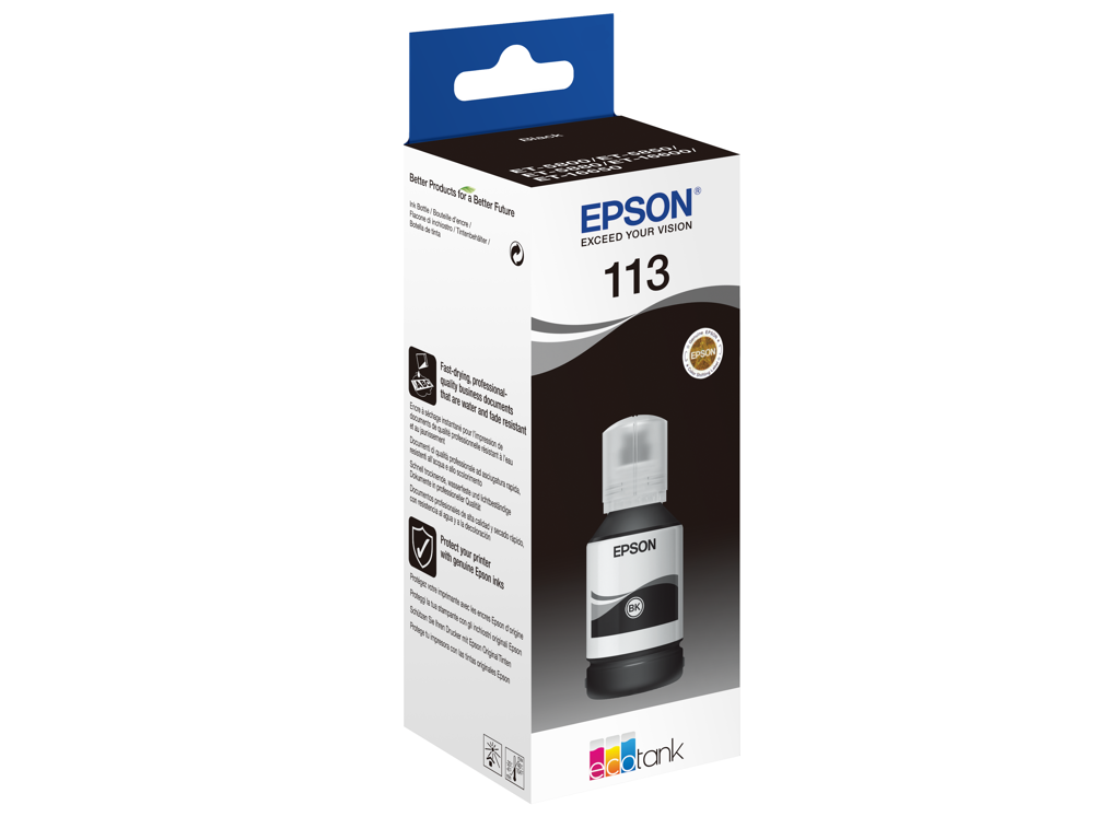 BLÆKPATRON EPSON 113 ECOTANK PIGMENT BLACK INK BOTTLE C13T06B140 