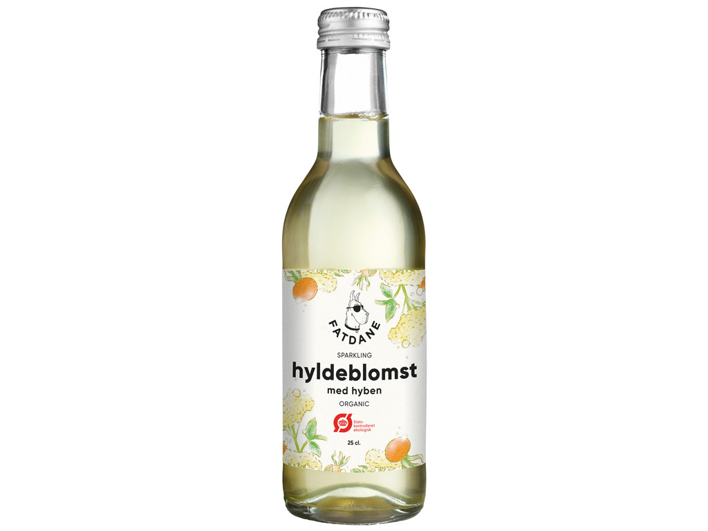 FATDANE HYLDEBLOMST MED HYBEN ØKO SODAVAND 25CL. 