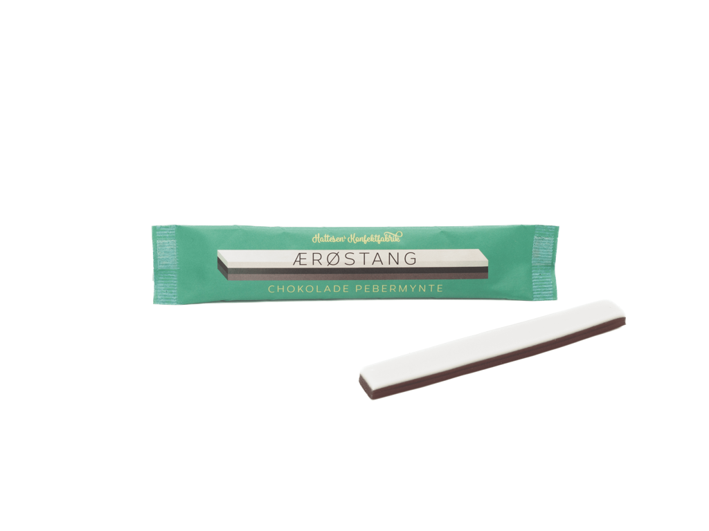 HATTESENS KONFEKTFABRIK ÆRØSTANG 27GR. CHOKOLADE/PEBERMYNTE 