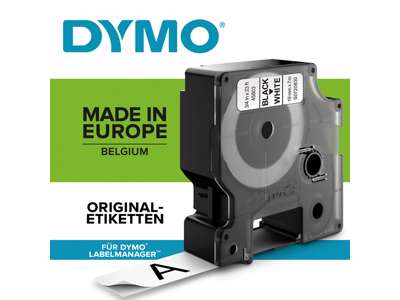 PRÆGETAPE DYMO D1 TAPE 9 MM.X7M SORT/HVID SO720680 40913 
