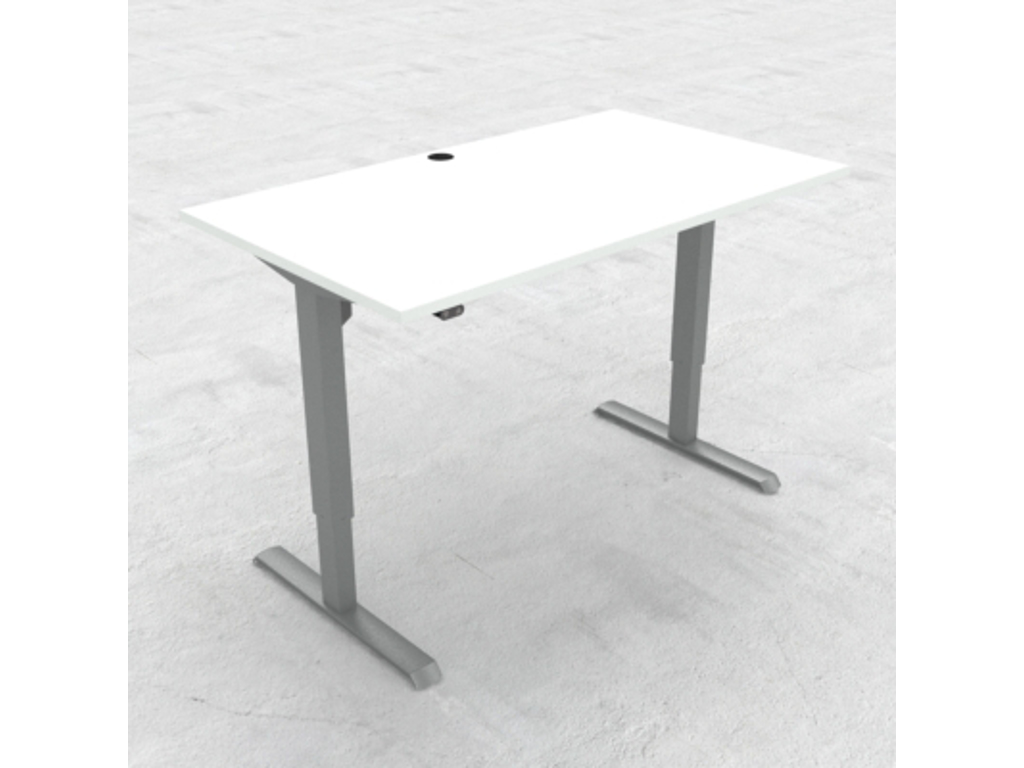 HÆVE/SÆNKEBORD HVID MED ALU STEL 140X80CM 501-33 7S129 140-80S3 WM