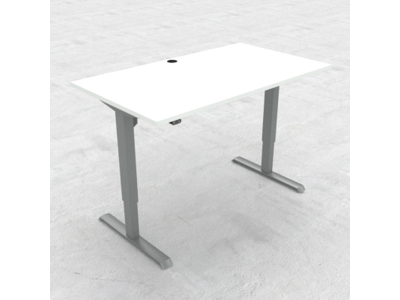 HÆVE/SÆNKEBORD HVID MED ALU STEL 140X80CM 501-33 7S129 140-80S3 WM