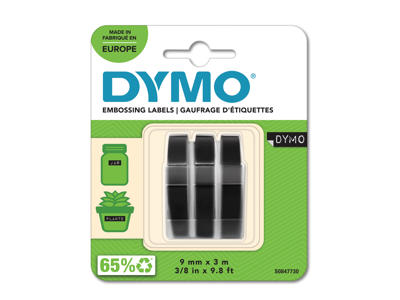 PRÆGETAPE DYMO EMBOSSING 9MMX3M SORT 3D A 3 RL. S0847730      *** 