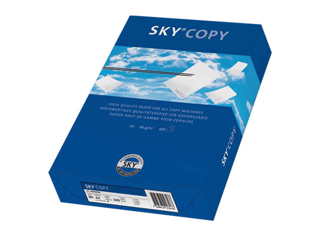 KOPIPAPIR SKY COPY A4 80GR. HVID PK. A 500 ARK INKJET/KOPI/LASER 