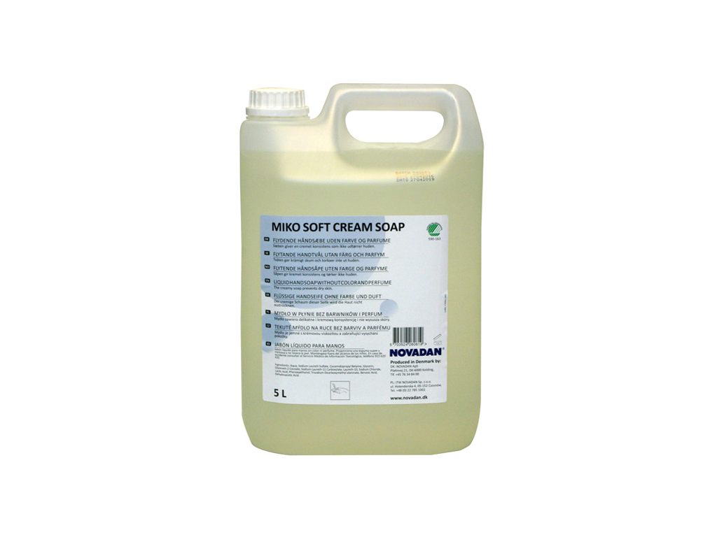 RENGØRING CREMESÆBE MIKO SOFT  CREAM SOAP 5 LTR. UDEN FARVE OG PARFUME 26061