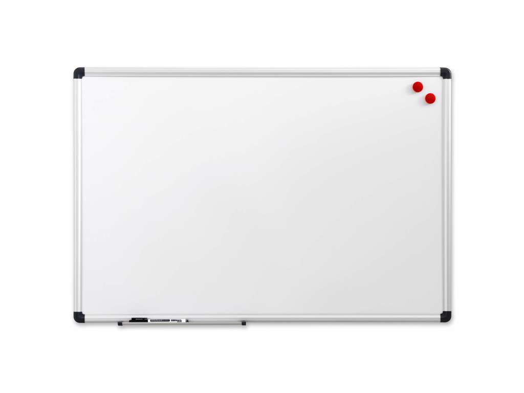 WHITEBOARDTAVLE NAGA 120X90CM LAKERET MED ALU RAMME INCL. 30CM PENNEHYLDE, 1 MARKER OG 2 MAGNET.