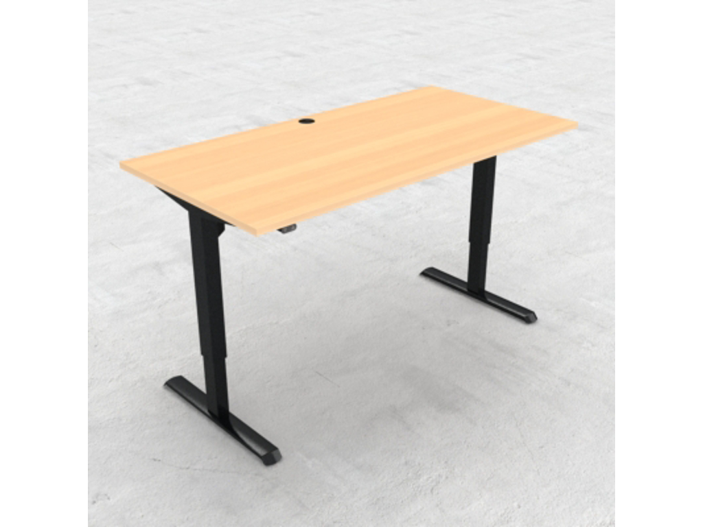 HÆVE/SÆNKEBORD BØG MED SORT STEL 160X80CM 501-33 7B152 160-80S3 BM