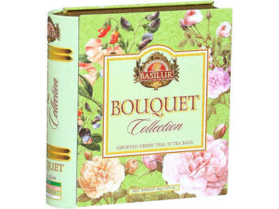 BASILUR TEA BOOK I METAL GRØN TE M/32 ASS. PS. 48GR. NETTO BOUQUET COLLECTION